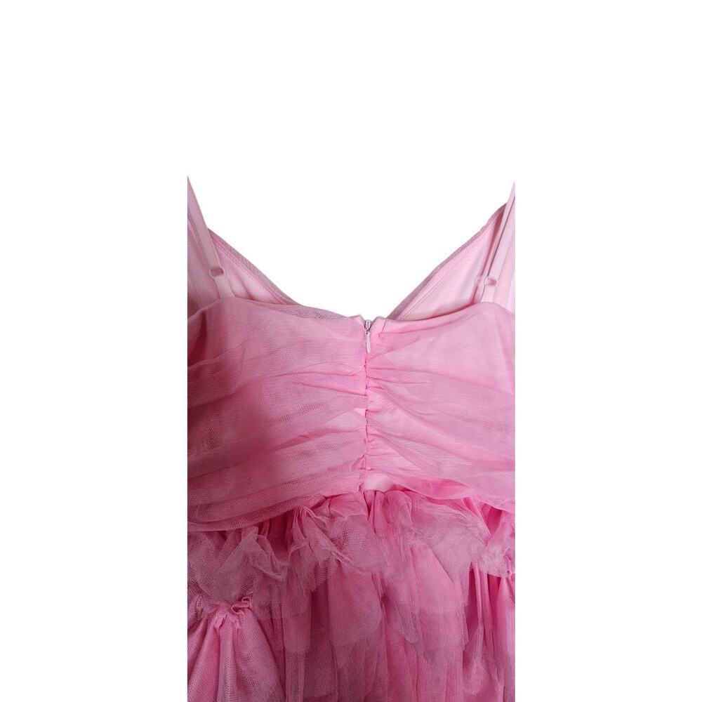 New without tags Lulus Pink Tulle Pleated Sleeveless Tiered Mini Dress SZ XL - Picture 8 of 11